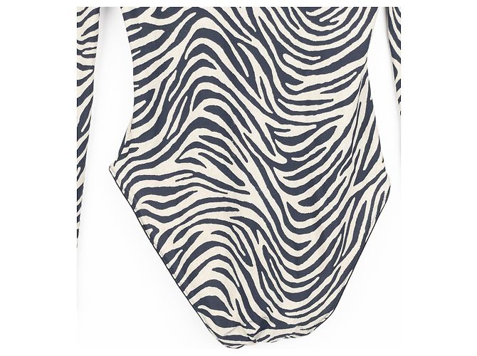 Body suit con stampa a zebra Dior di Galliano degli anni 2000 Bianco - vista 4