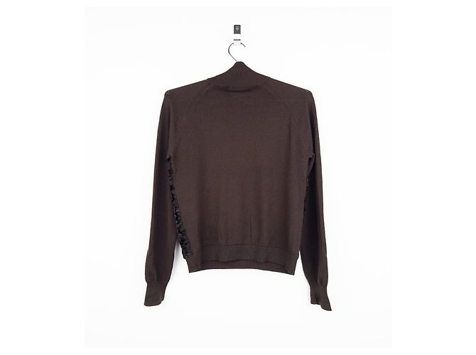 Prada AW98 Rollkragenpullover aus Astrakanfell Braun - Ansicht 2