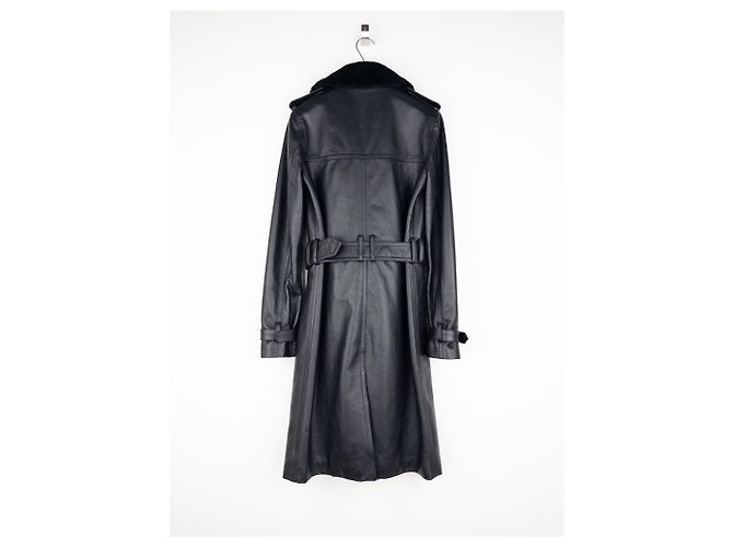 Saint Laurent AW20 Double-Breasted Shearling Leather Trench Coat - view 2