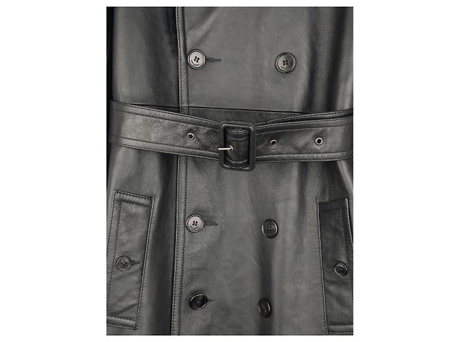 Saint Laurent AW20 Double-Breasted Shearling Leather Trench Coat - view 4