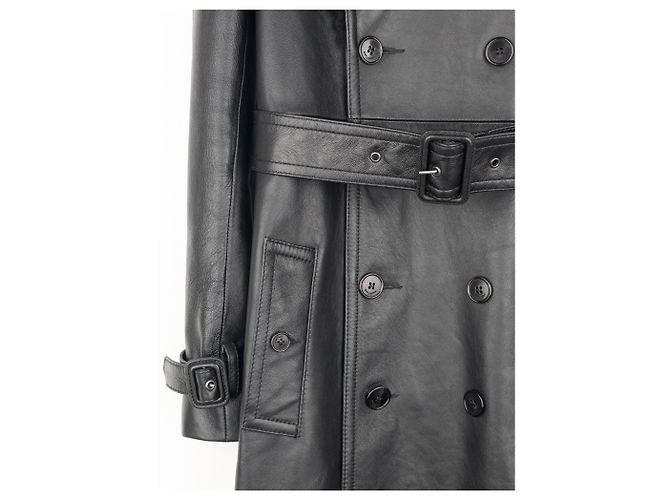 Saint Laurent AW20 Double-Breasted Shearling Leather Trench Coat - view 5