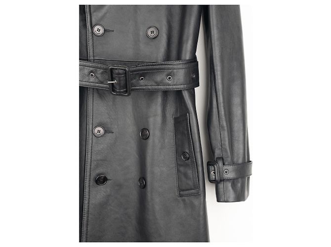 Saint Laurent AW20 Double-Breasted Shearling Leather Trench Coat - view 6