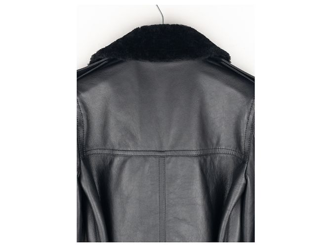 Saint Laurent AW20 Double-Breasted Shearling Leather Trench Coat - view 7