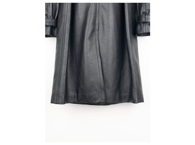 Saint Laurent AW20 Double-Breasted Shearling Leather Trench Coat - view 8