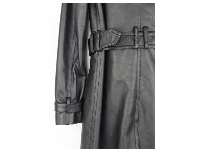 Saint Laurent AW20 Double-Breasted Shearling Leather Trench Coat - view 9