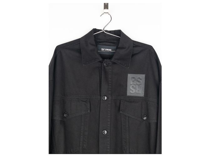 Giacca in denim Big Fit con frange e borchie SS23 di Raf Simons Nero - vista 3