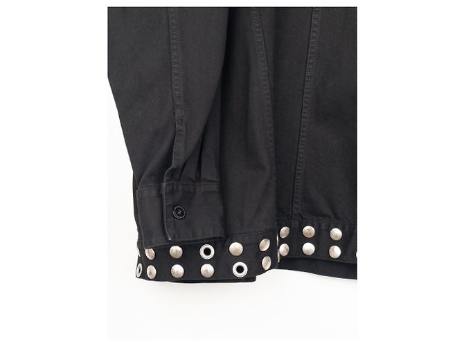 Giacca in denim Big Fit con frange e borchie SS23 di Raf Simons Nero - vista 4