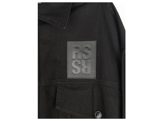 Giacca in denim Big Fit con frange e borchie SS23 di Raf Simons Nero - vista 5