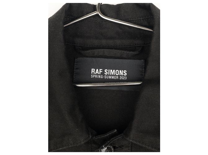 Giacca in denim Big Fit con frange e borchie SS23 di Raf Simons Nero - vista 9