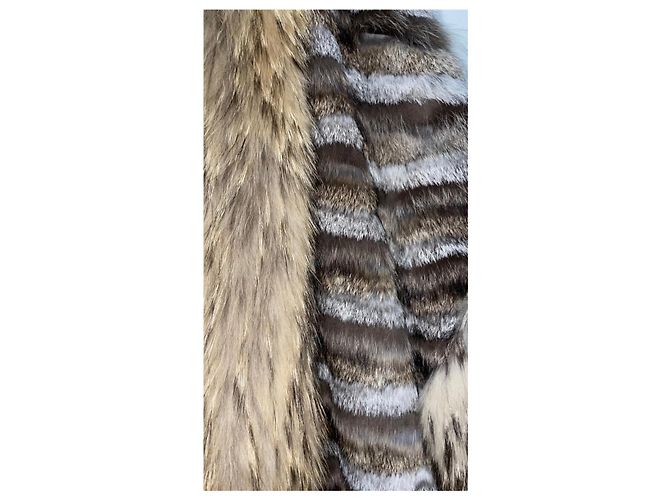 Seltene Vintage Yves Saint Laurent Kunstfell-Poncho Größe 38 Gebraucht - Ansicht 3