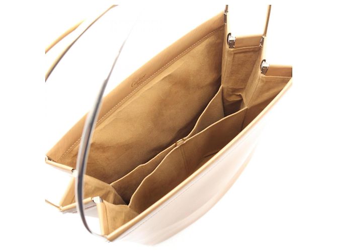 Borsa Cartier Trinity in pelle beige - vista 3
