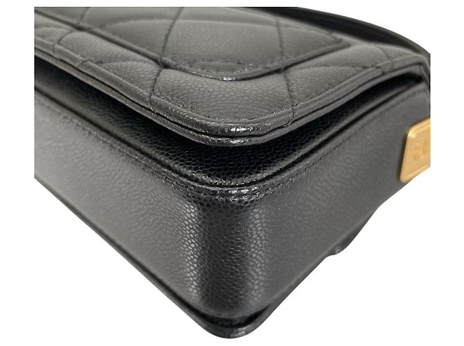 Borsa a mano in pelle nera trapuntata Chanel Nero - vista 10