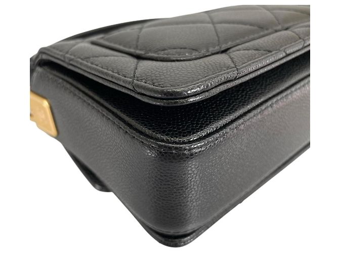 Borsa a mano in pelle nera trapuntata Chanel Nero - vista 11