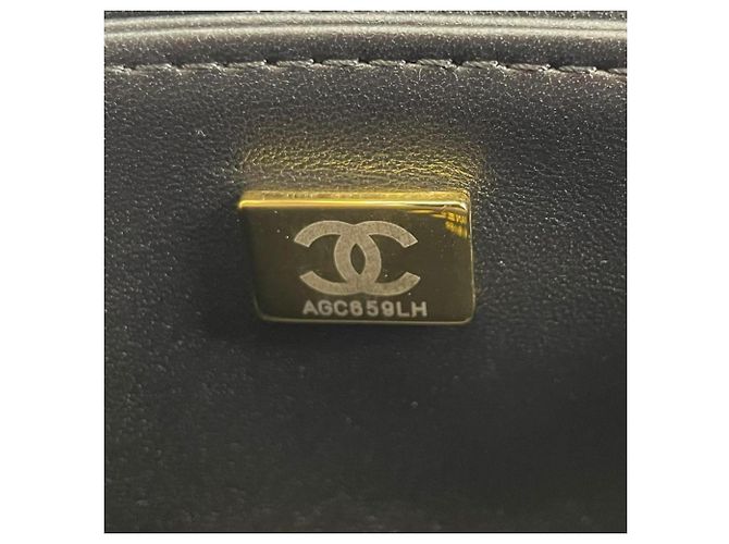 Borsa a mano in pelle nera trapuntata Chanel Nero - vista 12