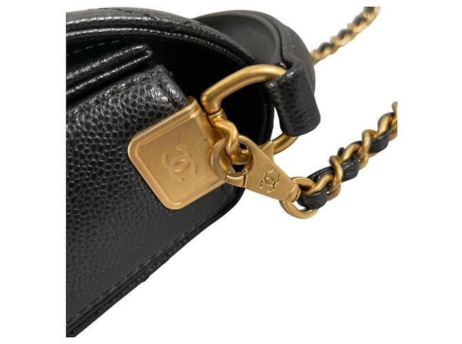 Borsa a mano in pelle nera trapuntata Chanel Nero - vista 15