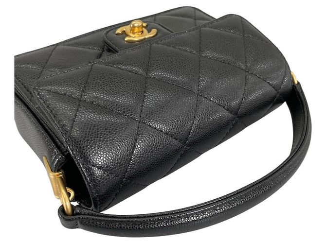Borsa a mano in pelle nera trapuntata Chanel Nero - vista 6