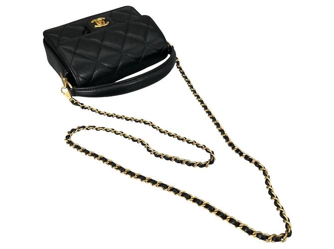 Borsa a mano in pelle nera trapuntata Chanel Nero - vista 7