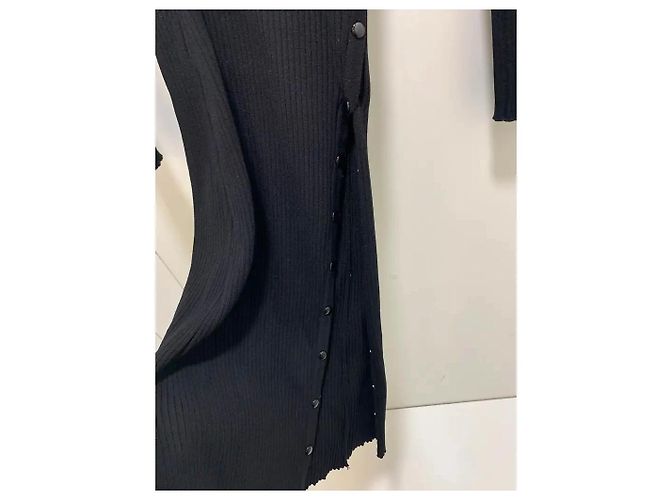 Courreges Black Ribbed Knit Dress - view 2