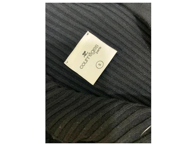 Courreges Black Ribbed Knit Dress - view 5