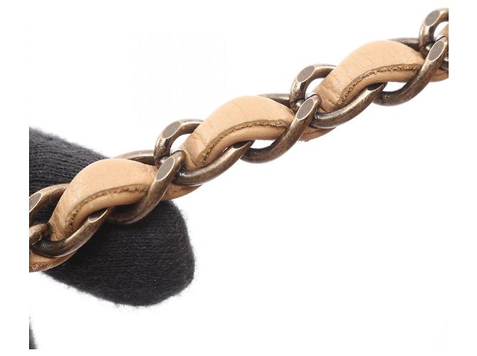 Borsa a spalla in pelle beige Wild Stitch di Chanel - vista 10