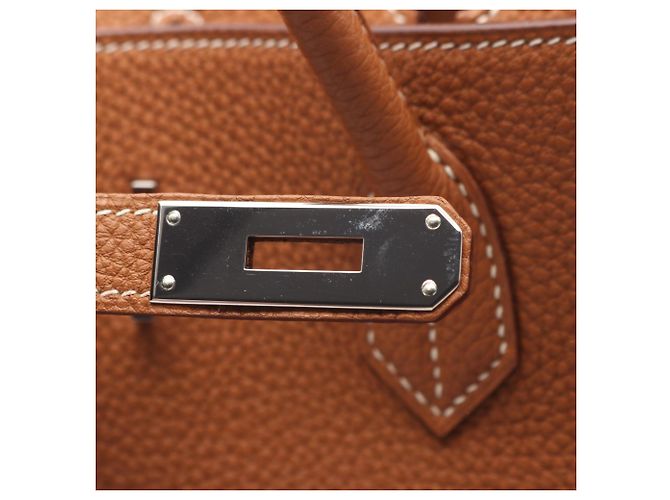Borsa Hermès Birkin 40 in pelle Togo marrone - vista 7