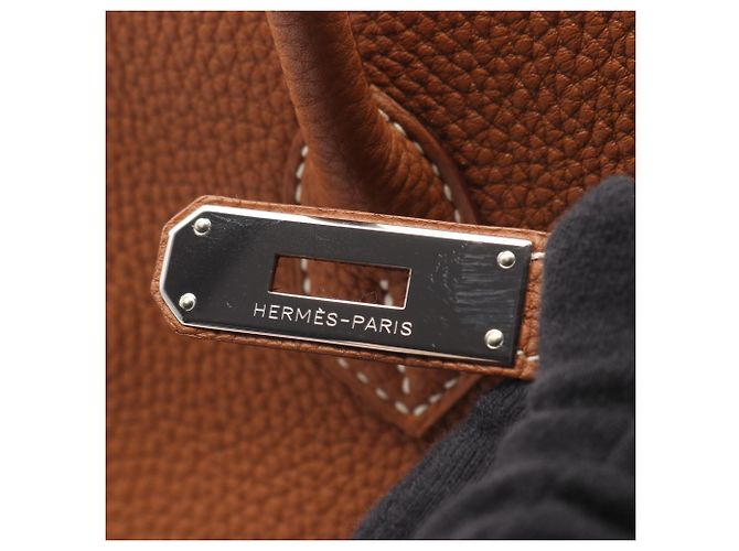 Borsa Hermès Birkin 40 in pelle Togo marrone - vista 8
