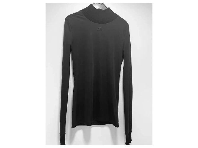 Courreges Courrèges Transparentes Schwarzes Polyester Top mit Rollkragen - Ansicht 3