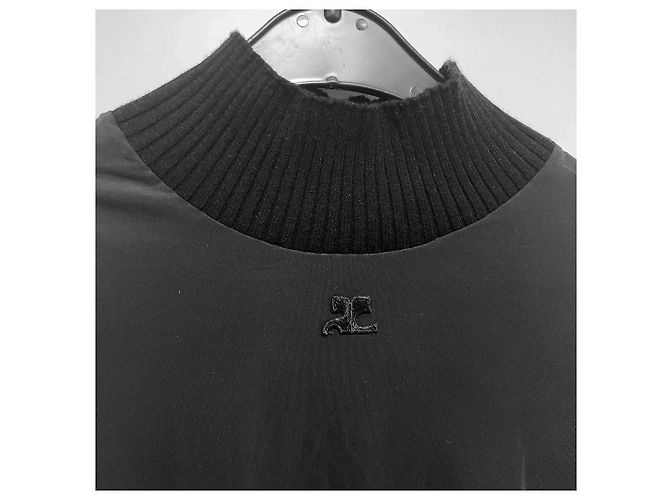 Courreges Courrèges Transparentes Schwarzes Polyester Top mit Rollkragen - Ansicht 5