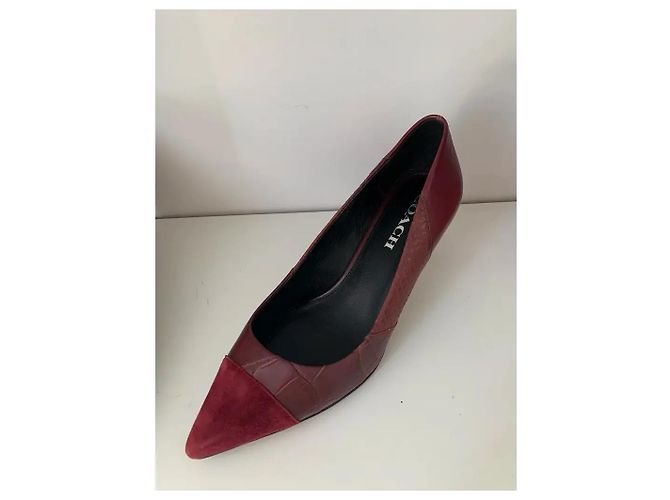 Décolleté Kitten Coach in pelle bordeaux Bordò - vista 4