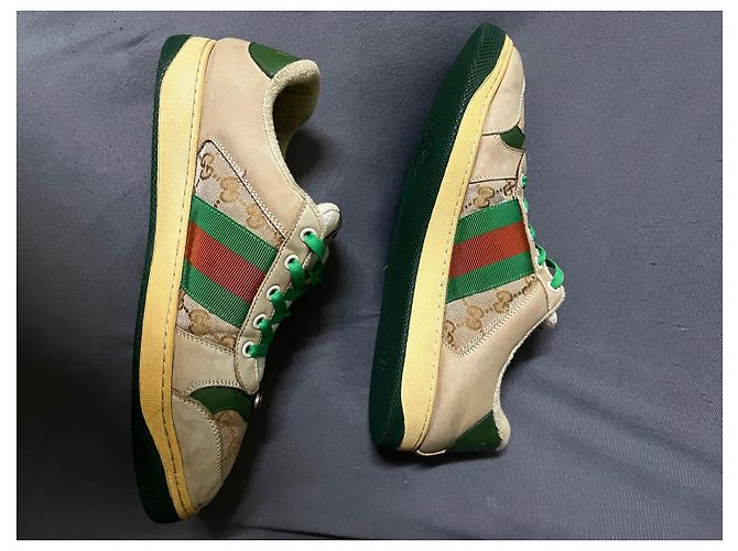 Sneakers in tela e pelle Gucci GG Supreme - vista 3