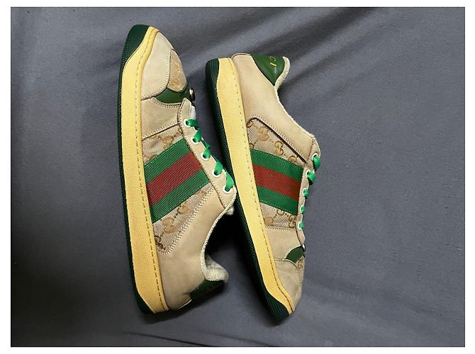 Sneakers in tela e pelle Gucci GG Supreme - vista 4