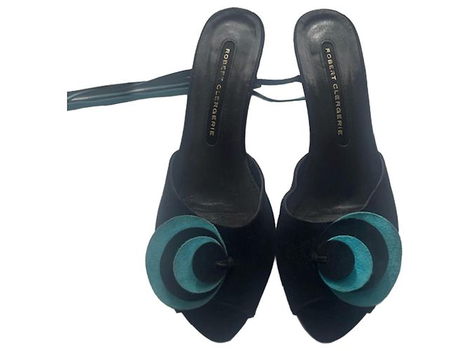 Mule Robert Clergerie design nero/turchese – tacco basso – ottime condizioni - vista 2