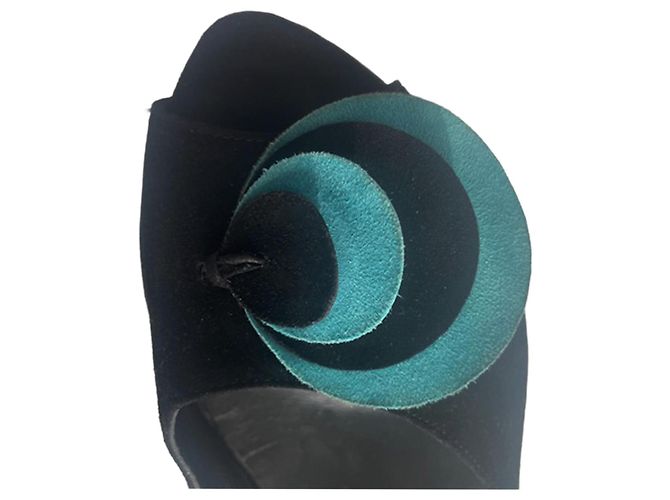 Mule Robert Clergerie design nero/turchese – tacco basso – ottime condizioni - vista 5