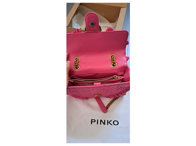 Borsa Pinko in paglia fucsia Fuschia - vista 12