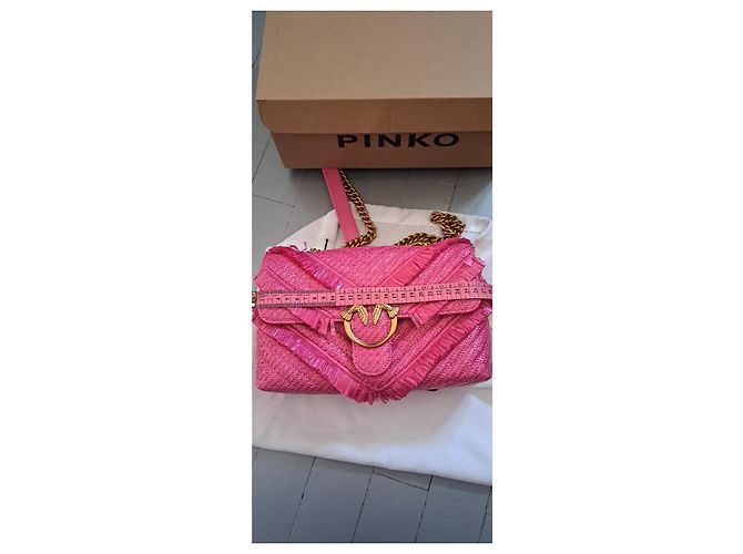 Borsa Pinko in paglia fucsia Fuschia - vista 13
