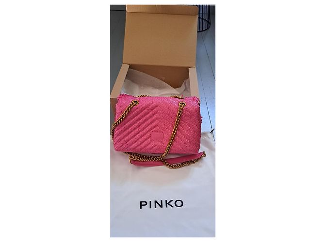 Borsa Pinko in paglia fucsia Fuschia - vista 2