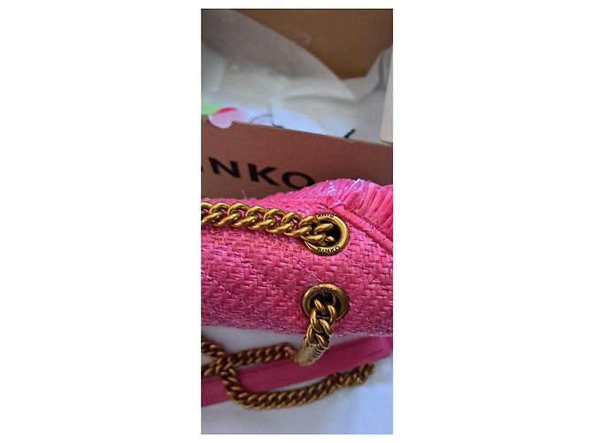 Borsa Pinko in paglia fucsia Fuschia - vista 3