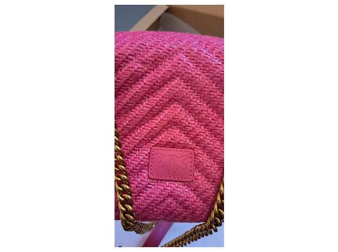 Borsa Pinko in paglia fucsia Fuschia - vista 4