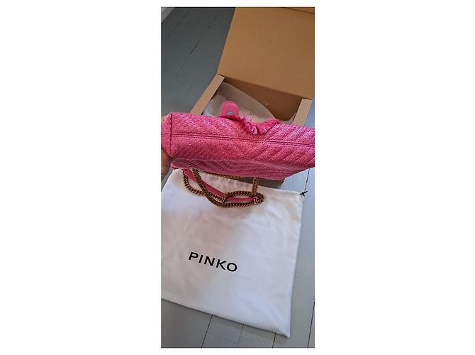 Borsa Pinko in paglia fucsia Fuschia - vista 8