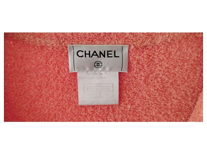 CHANEL STRUKTURIERTE STRICKJACKE. Orange - Ansicht 2