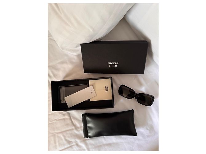 Phoebe Philo score Black Rectangular Sunglasses - view 2