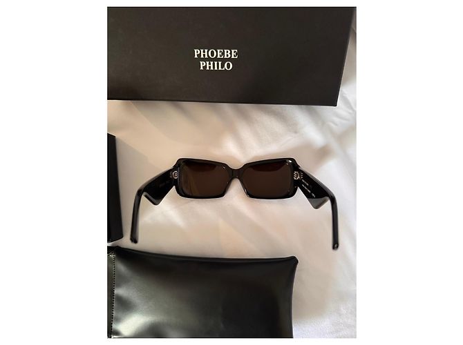 Phoebe Philo score Black Rectangular Sunglasses - view 3