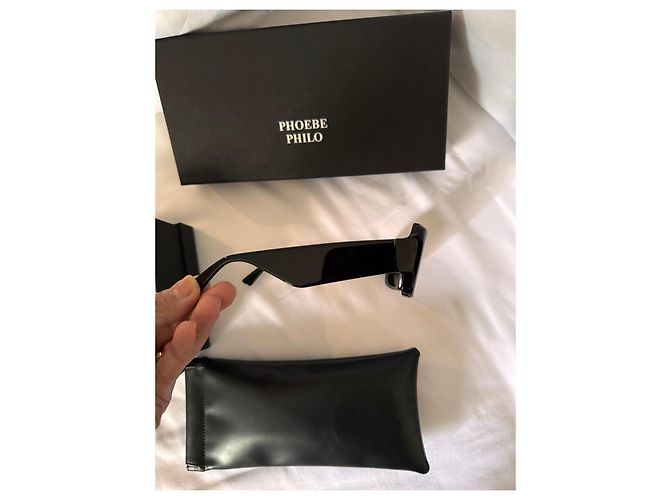 Phoebe Philo score Black Rectangular Sunglasses - view 4