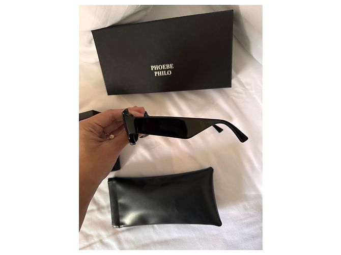 Phoebe Philo score Black Rectangular Sunglasses - view 5