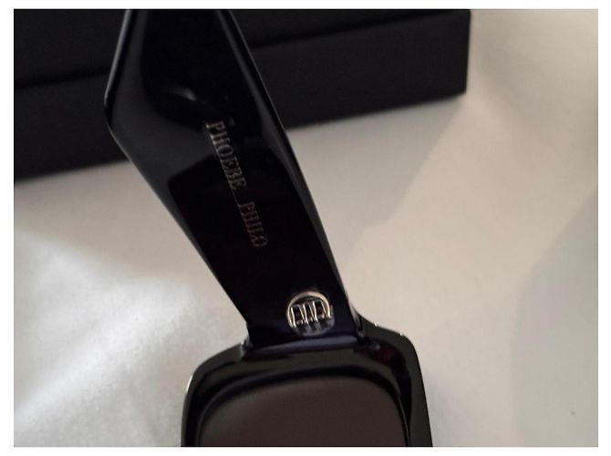 Phoebe Philo score Black Rectangular Sunglasses - view 6