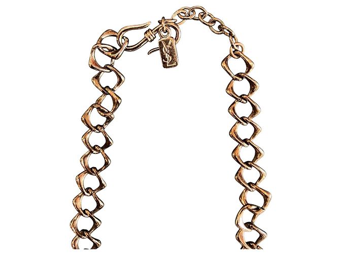 Collana in argento placcato Yves Saint Laurent con perle rosse - vista 3