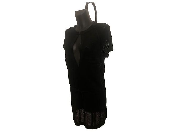 Timeless Vestido Mini de Paneles de Malla Negra Chanel - vista 2