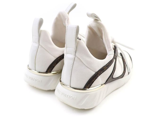 Sneakers in pelle Monogram Louis Vuitton Marrone Bianco - vista 2