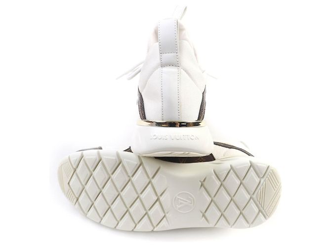 Sneakers in pelle Monogram Louis Vuitton Marrone Bianco - vista 6