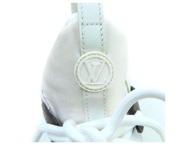 Sneakers in pelle Monogram Louis Vuitton Marrone Bianco - vista 8